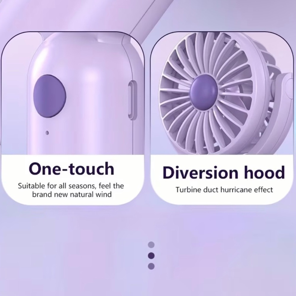 Portable Mini Fan-NIB in Lavender, White or Black USB Cord & 3 modes &Tilt fan - Picture 13 of 16